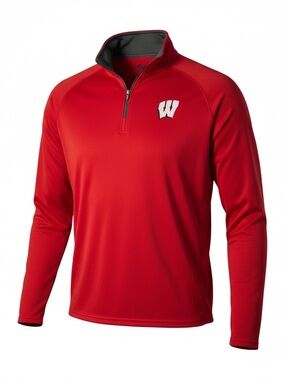 Men's Red Lightweight Quarter-Zip Shirt Jacket